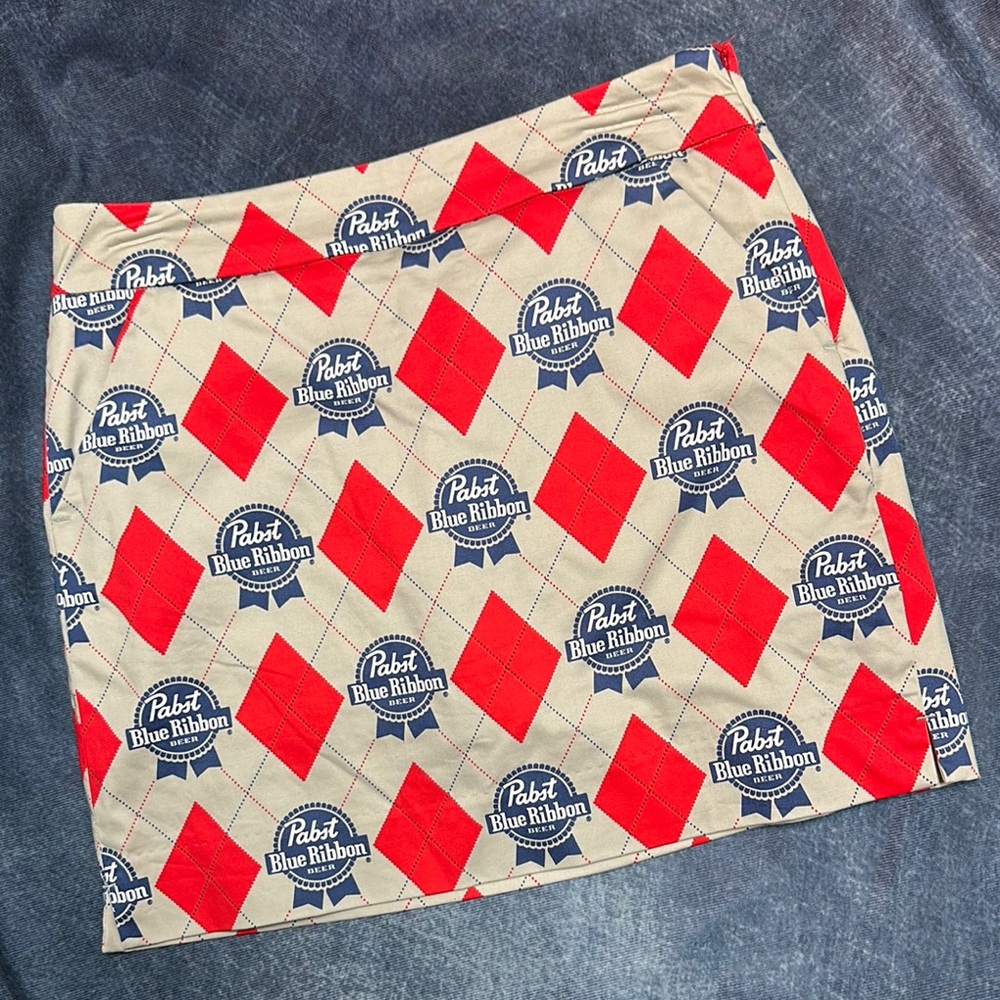 LOUDMOUTH PBR Pabst Blue Ribbon Golf Skort size 4 RARE!!